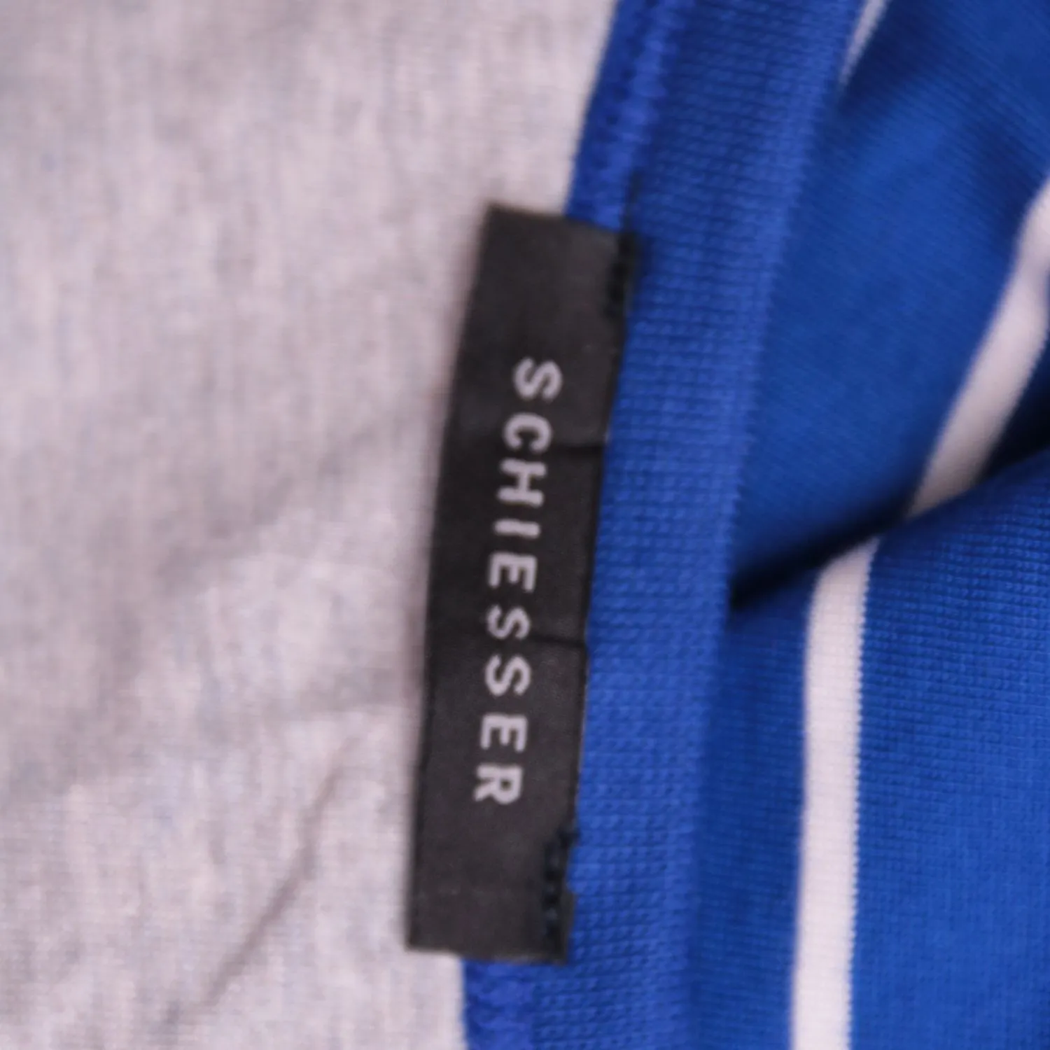 Синяя футболка Schiesser в полоску с карманом, размер 54 (XL)